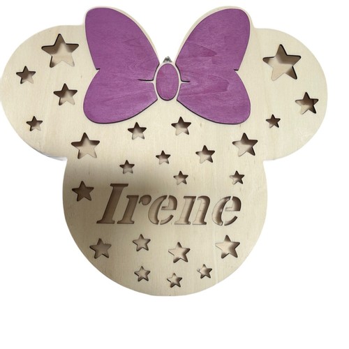 Lampada legno minnie - legno,